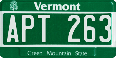 VT license plate APT263