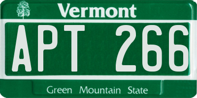 VT license plate APT266