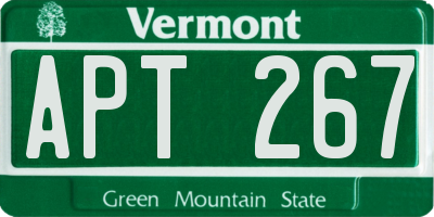 VT license plate APT267