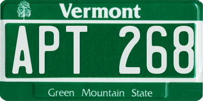 VT license plate APT268