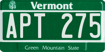 VT license plate APT275
