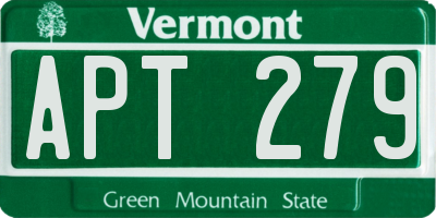 VT license plate APT279