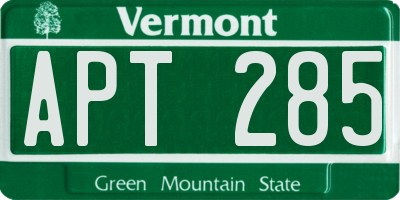VT license plate APT285