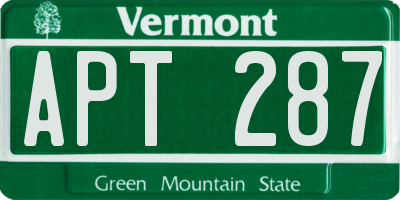 VT license plate APT287