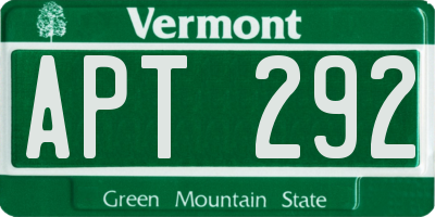VT license plate APT292