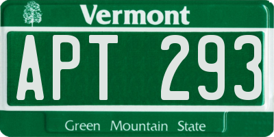 VT license plate APT293