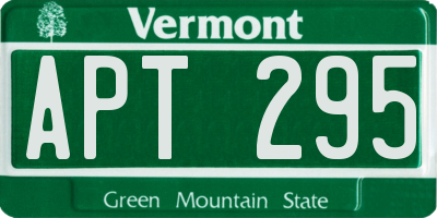 VT license plate APT295