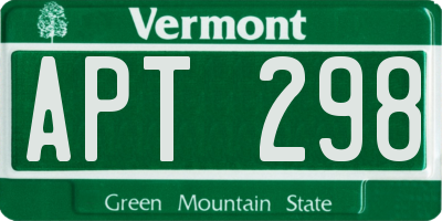 VT license plate APT298