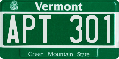 VT license plate APT301
