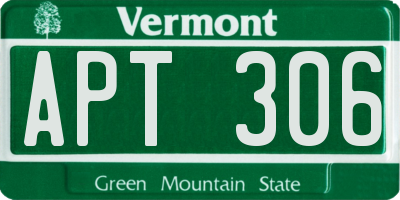 VT license plate APT306