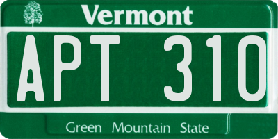 VT license plate APT310