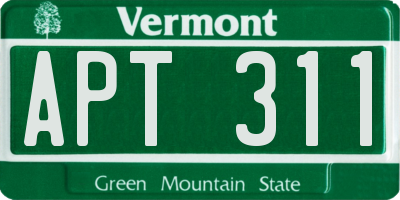 VT license plate APT311
