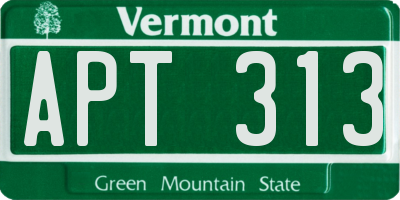 VT license plate APT313