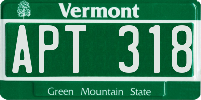 VT license plate APT318