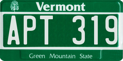 VT license plate APT319