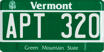 VT license plate APT320