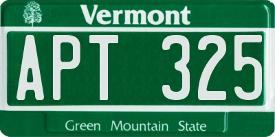 VT license plate APT325