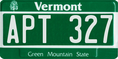 VT license plate APT327