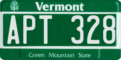 VT license plate APT328