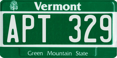 VT license plate APT329