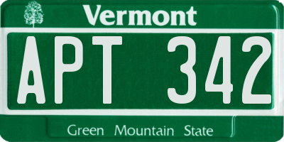 VT license plate APT342