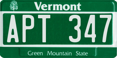 VT license plate APT347