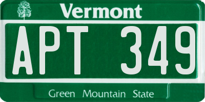 VT license plate APT349
