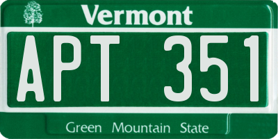 VT license plate APT351