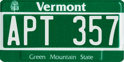 VT license plate APT357