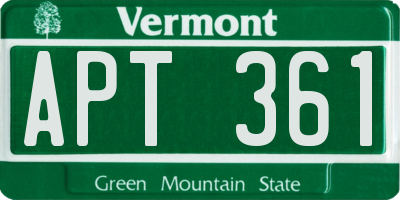 VT license plate APT361