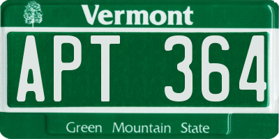 VT license plate APT364