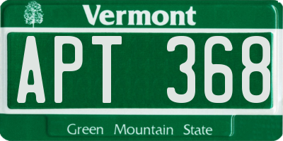 VT license plate APT368