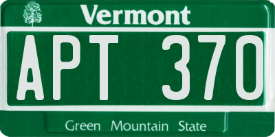 VT license plate APT370