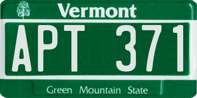 VT license plate APT371