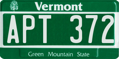 VT license plate APT372