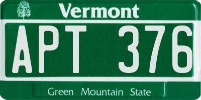 VT license plate APT376