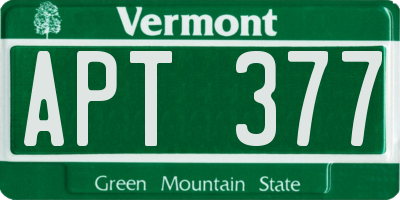 VT license plate APT377