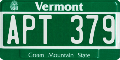 VT license plate APT379