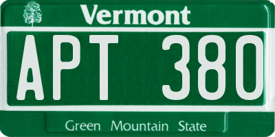 VT license plate APT380
