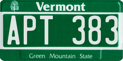 VT license plate APT383