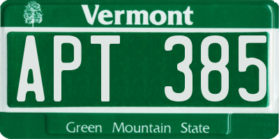 VT license plate APT385