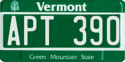 VT license plate APT390
