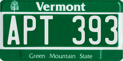 VT license plate APT393