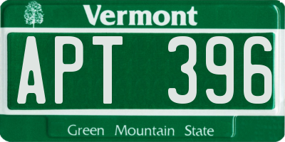 VT license plate APT396