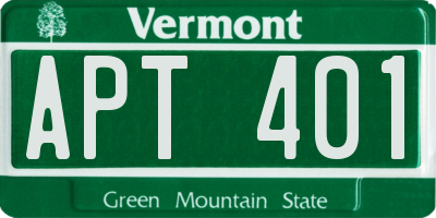 VT license plate APT401