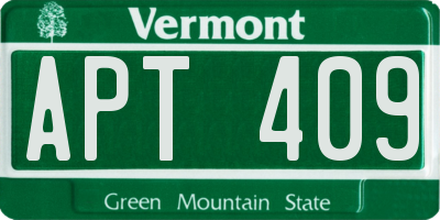 VT license plate APT409