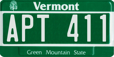 VT license plate APT411