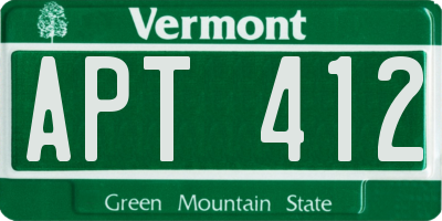 VT license plate APT412