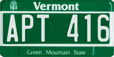 VT license plate APT416