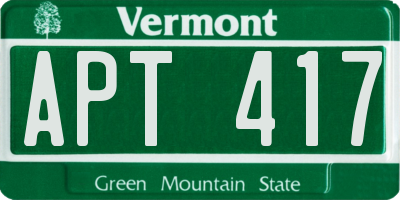 VT license plate APT417